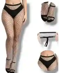 Medias Malla Pantalon Con Huecos Grandes Para Adulto Color Negro