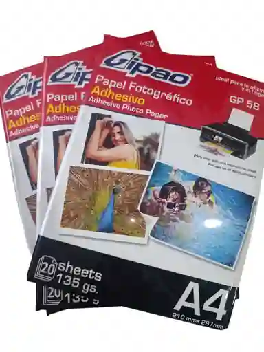 Papel Fotográfico Adhesivo A4 135 Gr