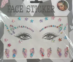 Piedras Adhesivas Para Rostro Y Orejas Varios Colores