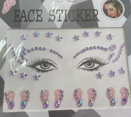 Piedras Adhesivas Para Rostro Y Orejas Tono Morado