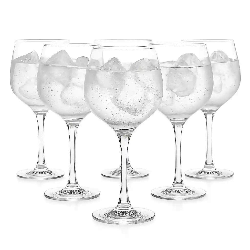 Copa Ginebra Gin Tonic 6 Unidades Vidrio Marca Cristar