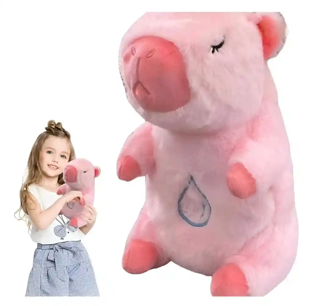 Peluche Capibara Interactivo Movimiento Luz Y Música Juguete Niños Niñas Color Rosa