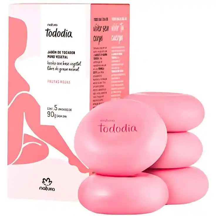 Caja Por 5 Jabones Natura Frutas Rojas