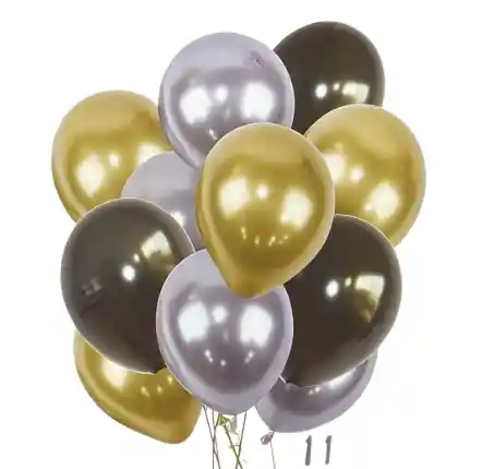 Set De Globos Metálicos – 11 Piezas Elegantes Para Decoración De Eventos
