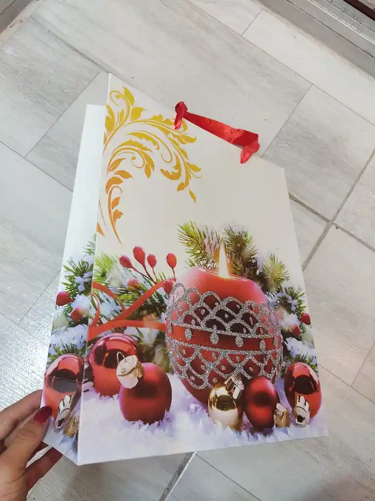 Bolsa De Regalo Navidad Vela Mediana 32 Cm X 25 Cm