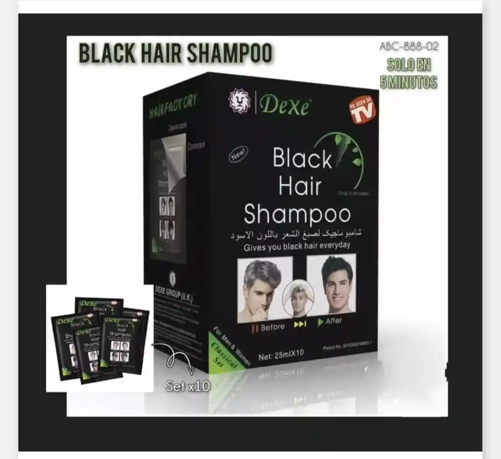 Shampoo Tinte Cubre Canas Color Negro