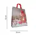 Bolsa De Regalo Navidad Farol Mediana 32 Cm X 25 Cm