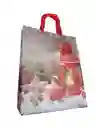 Bolsa De Regalo Navidad Farol Mediana 32 Cm X 25 Cm