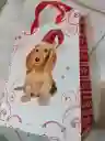Bolsa De Regalo Navidad Perrito Cafe Mediana 32 Cm X 25 Cm