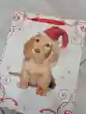 Bolsa De Regalo Navidad Perrito Cafe Mediana 32 Cm X 25 Cm