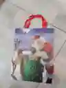 Bolsa De Regalo Navidad Papa Noel Y Reno Mediana 32 Cm X 25 Cm