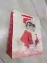Bolsa De Regalo Navidad Gato Gris Mediana 32 Cm X 25 Cm