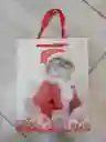 Bolsa De Regalo Navidad Gato Gris Mediana 32 Cm X 25 Cm