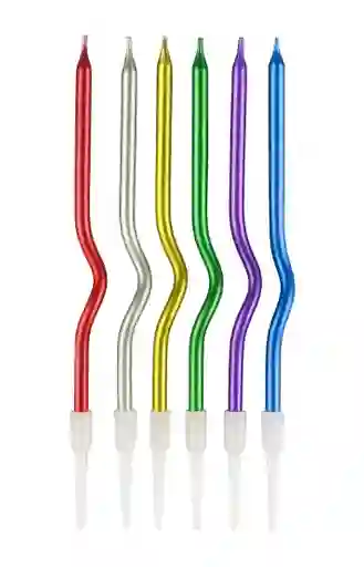 Set De Velas En Espiral Multicolores