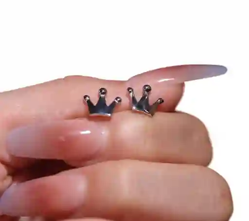 Aretes De Corona Plateados