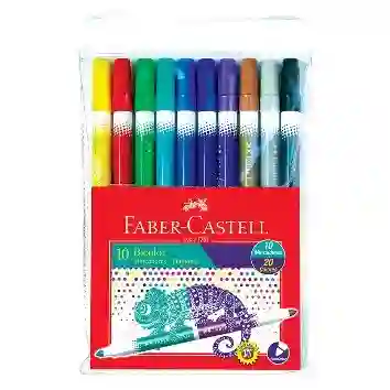 Plumones Faber Castel Bicolor (10 Marcadores - 20 Colores)
