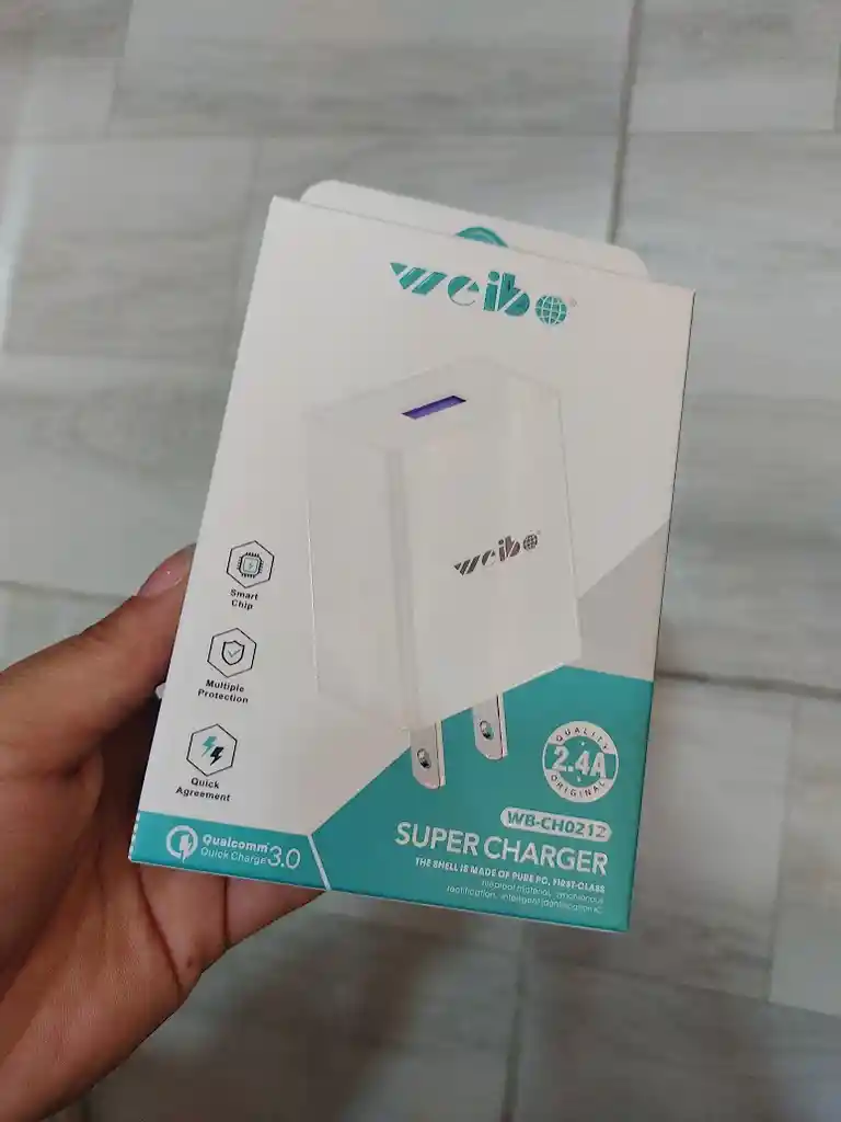 Cargador Weibo Completo Adaptador Y Cable Tipo C Blanco Sencillo