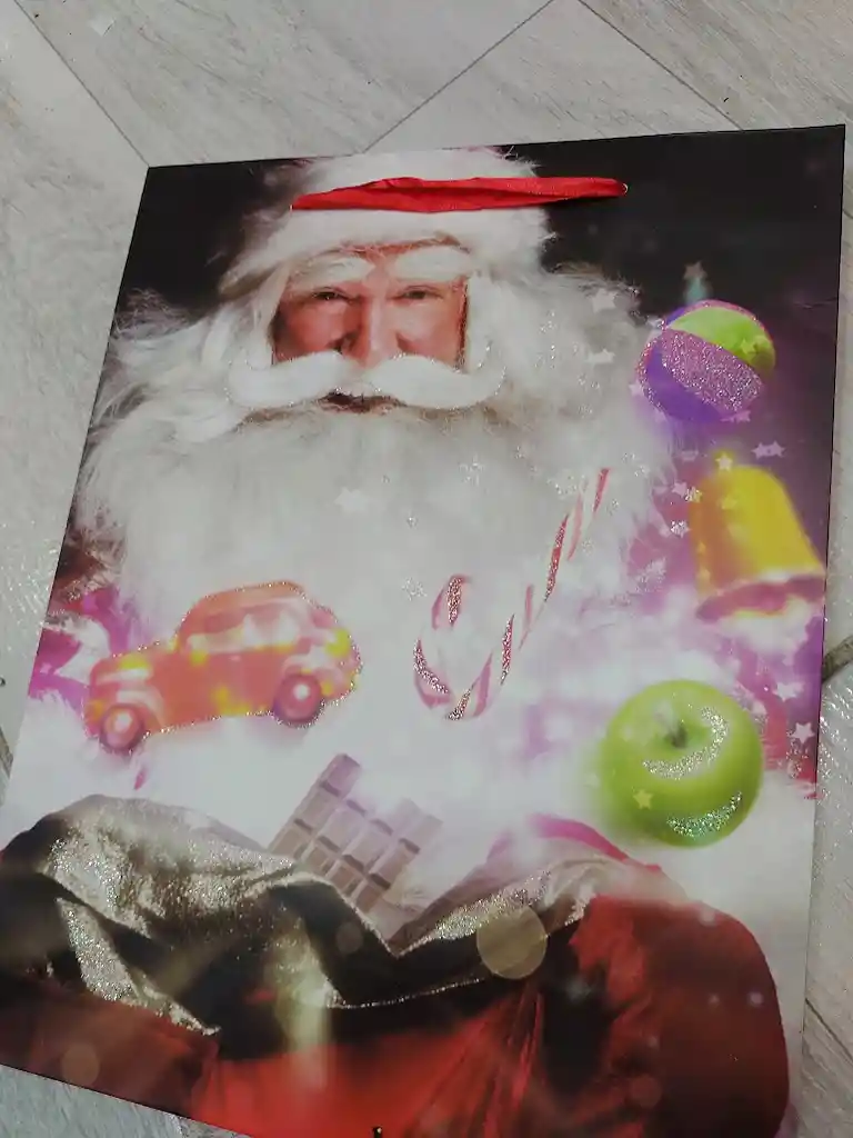 Bolsa De Regalo Navidad Papa Noel Mediana 32 Cm X 25 Cm