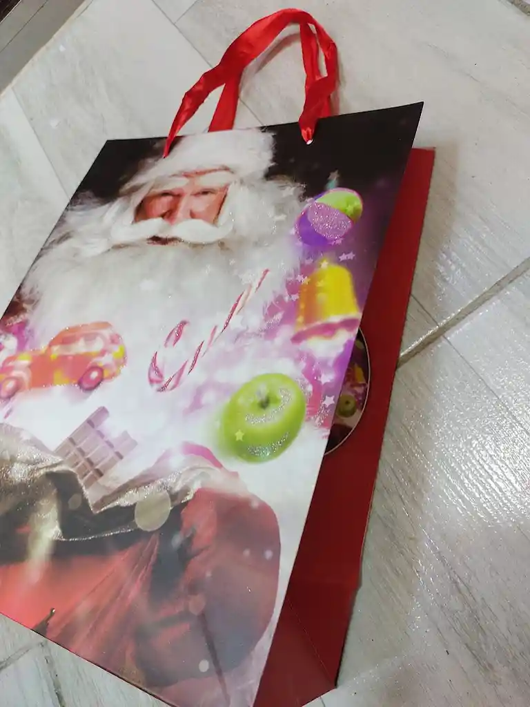 Bolsa De Regalo Navidad Papa Noel Mediana 32 Cm X 25 Cm