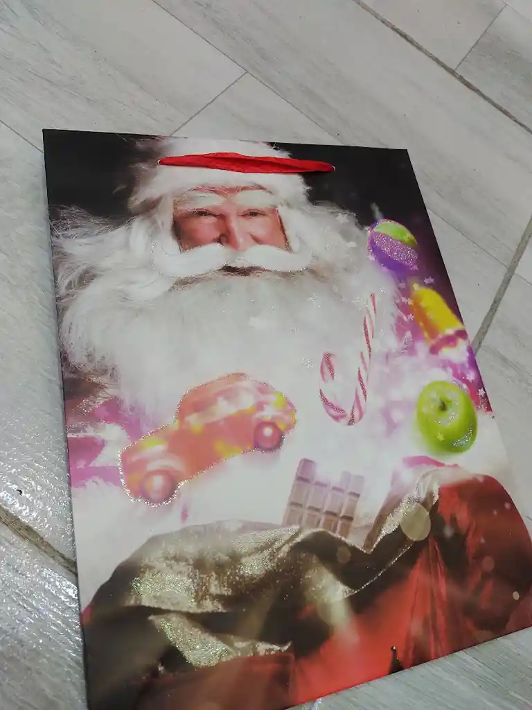 Bolsa De Regalo Navidad Papa Noel Mediana 32 Cm X 25 Cm