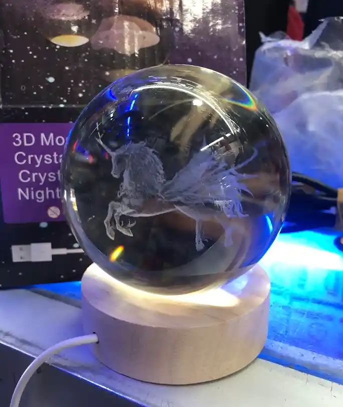 Lámpara Esfera De Cristal Pegaso