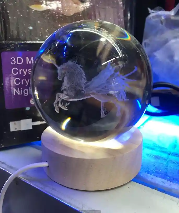 Lámpara Esfera De Cristal Pegaso