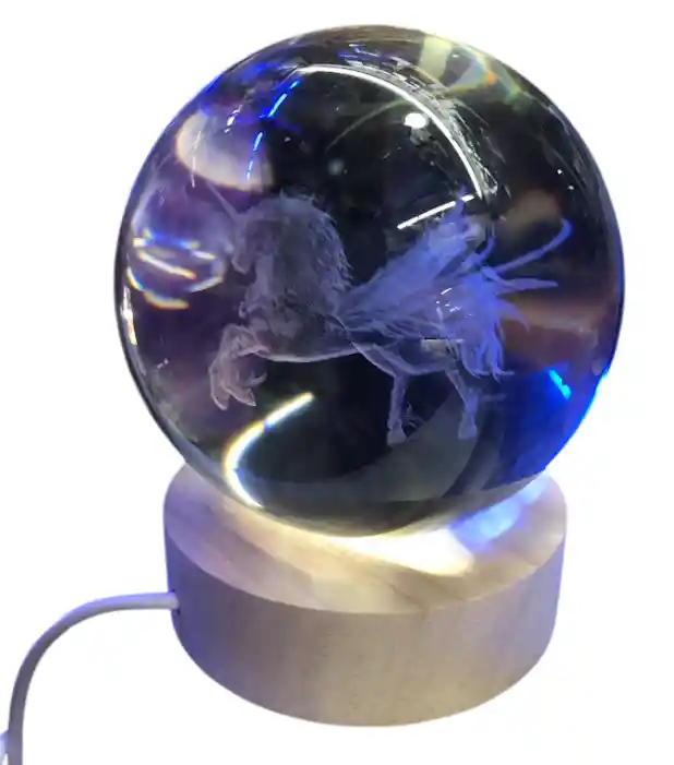 Lámpara Esfera De Cristal Pegaso