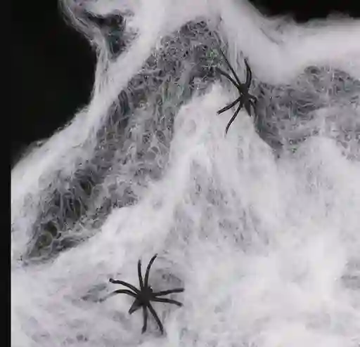 Telaraña Halloween Blanca Con Araña Para Decoracion De Fiestas