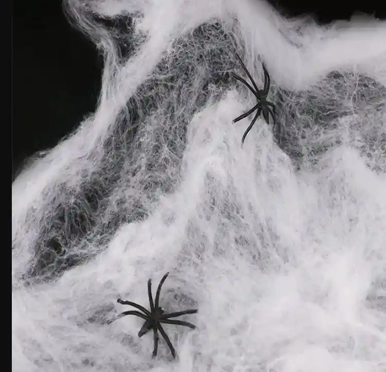 Telaraña Halloween Blanca Con Araña Para Decoracion De Fiestas