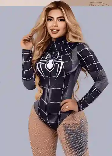 Disfraz Spiderman Black Mujer Body - Sexy Cosplay Halloween (talla Única)