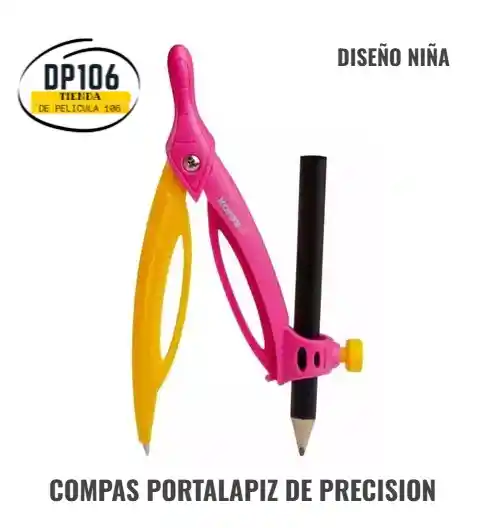 Compas De Precision Portalapiz Niña Sujetador De Lapiz