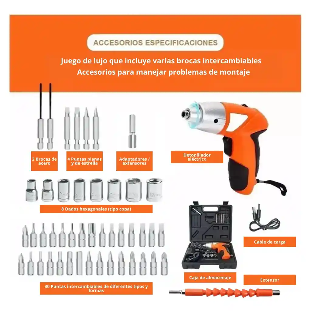 Destornillador Inhalámbrico Con Estuche