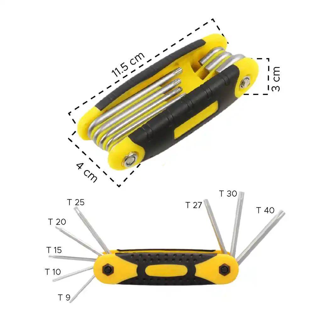 Juego De 8 Llaves Hexagonales Torx Tipo Navaja