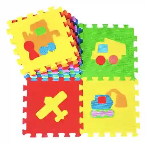 Tapete Alfombra Foammy Para Bebe X10 Piezas Transportes