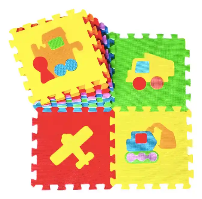 Tapete Alfombra Foammy Para Bebe X10 Piezas Transportes