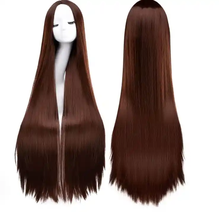 Peluca De Anime Extra Larga Y Sedosa Disfraz Cosplay Halloween Café Oscuro