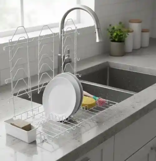 Locero De Pared Plastificado Parrilla Porta Cubiertos Blanco