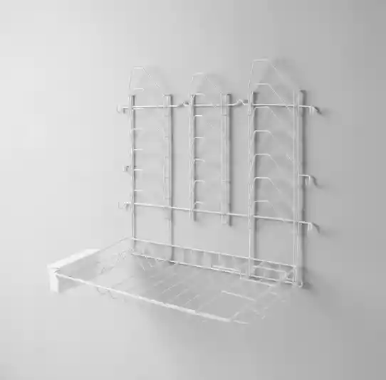 Locero De Pared Plastificado Parrilla Porta Cubiertos Blanco