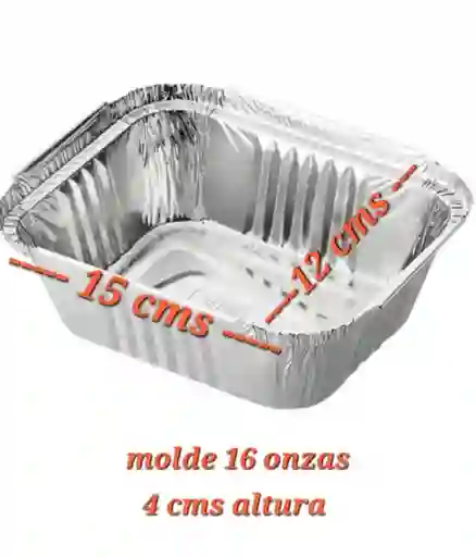 Molde Aluminio 16 Onzas Con Tapa X 10 Unds , Molde Para Lasaña Personal