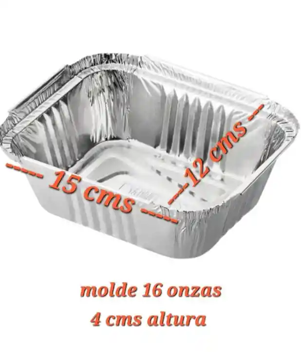 Molde Aluminio 16 Onzas Con Tapa X 10 Unds , Molde Para Lasaña Personal