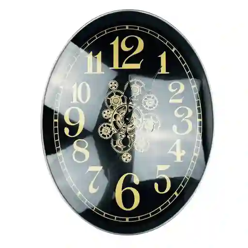 Reloj De Lujo Ovalado En Metal Con Maquinaria Visible 70 Cm
