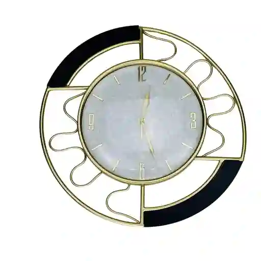 Reloj Decorativo En Metal Dorado Y Negro
