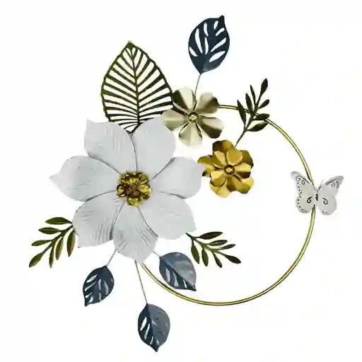 Cuadro Decorativo De Flores En Latón Grande