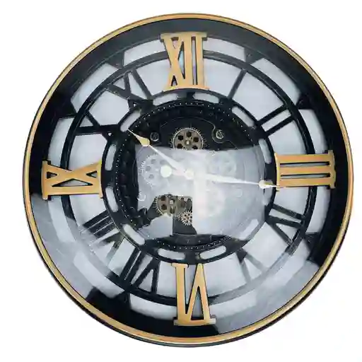 Reloj De Pared Elegante Dorado