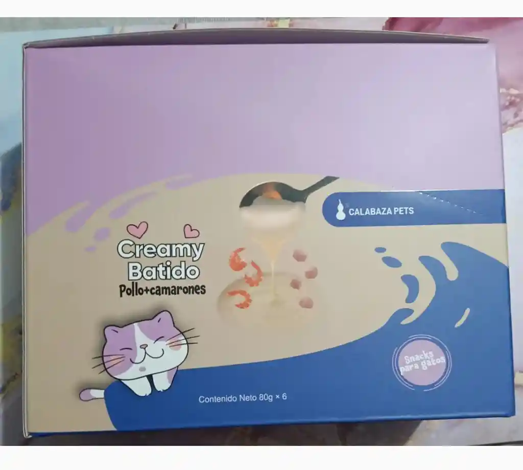 Snack Creamy Batido Pollo Y Camarones X 6 Und Gato Calabaza Pets