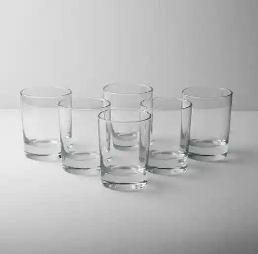 Juego X6 Copas Aguardientera Trago Corto Cristar