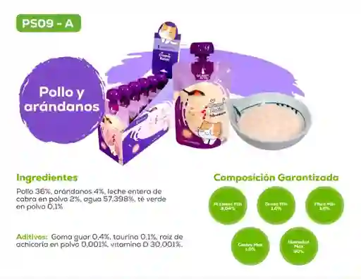 Snack Creamy Batido Pollo Y Arandanos X 6 Und Gato Calabaza Pets