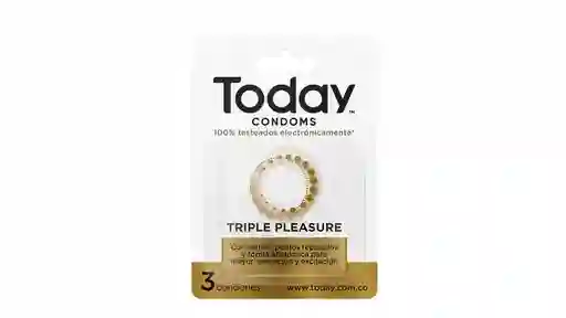 Condones Today Triple Pleasure X3 - Máxima Sensación Y Excitación