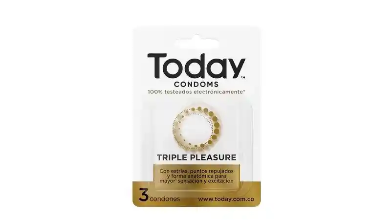 Condones Today Triple Pleasure X3 - Máxima Sensación Y Excitación