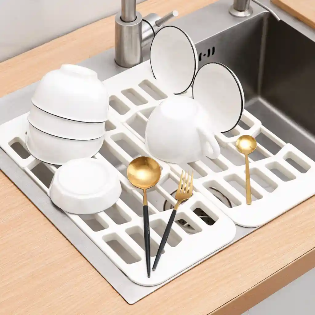 Escurridor Secaplatos De Platos Retráctil Blanco